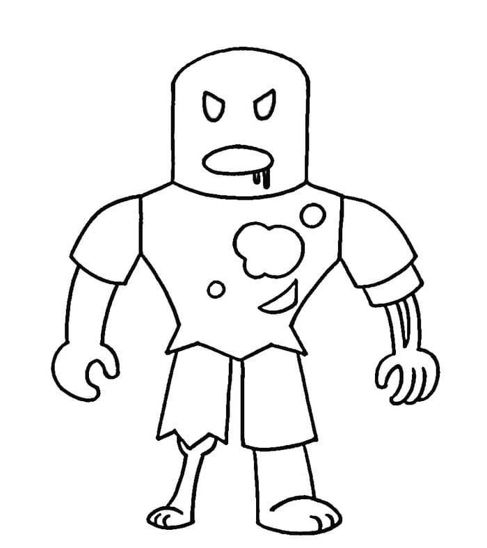 Scary zombie Roblox coloring page Scary zombie Roblox coloring page